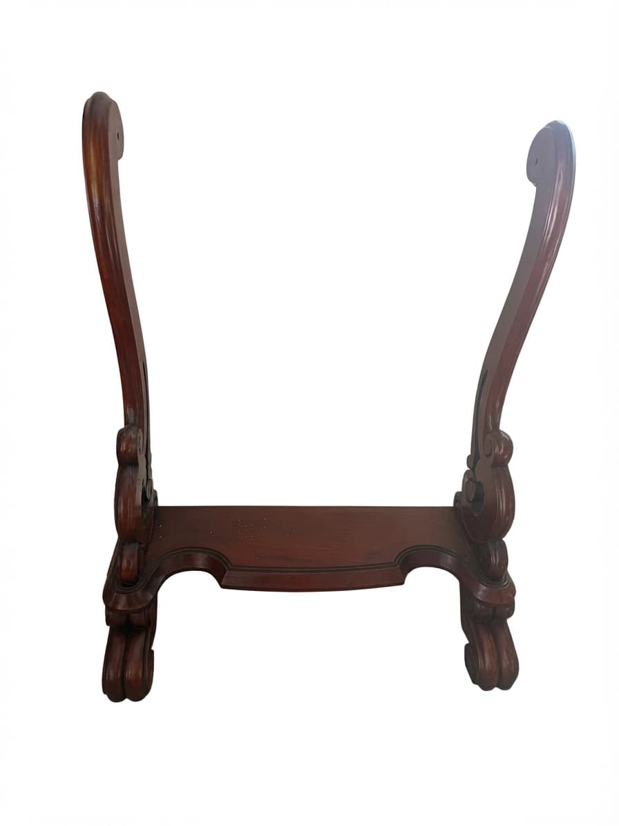 Antique Victorian Mahogany Fire Screen Stand Ornate Carved Wood — photo 1 of 4