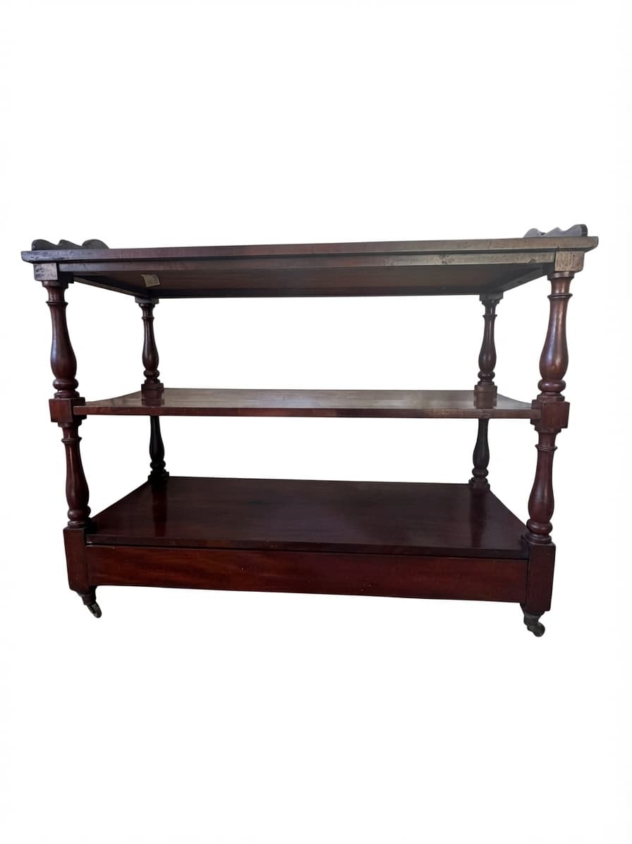 Antique Victorian Mahogany Three-Tier Serving Trolley — photo 1 of 6