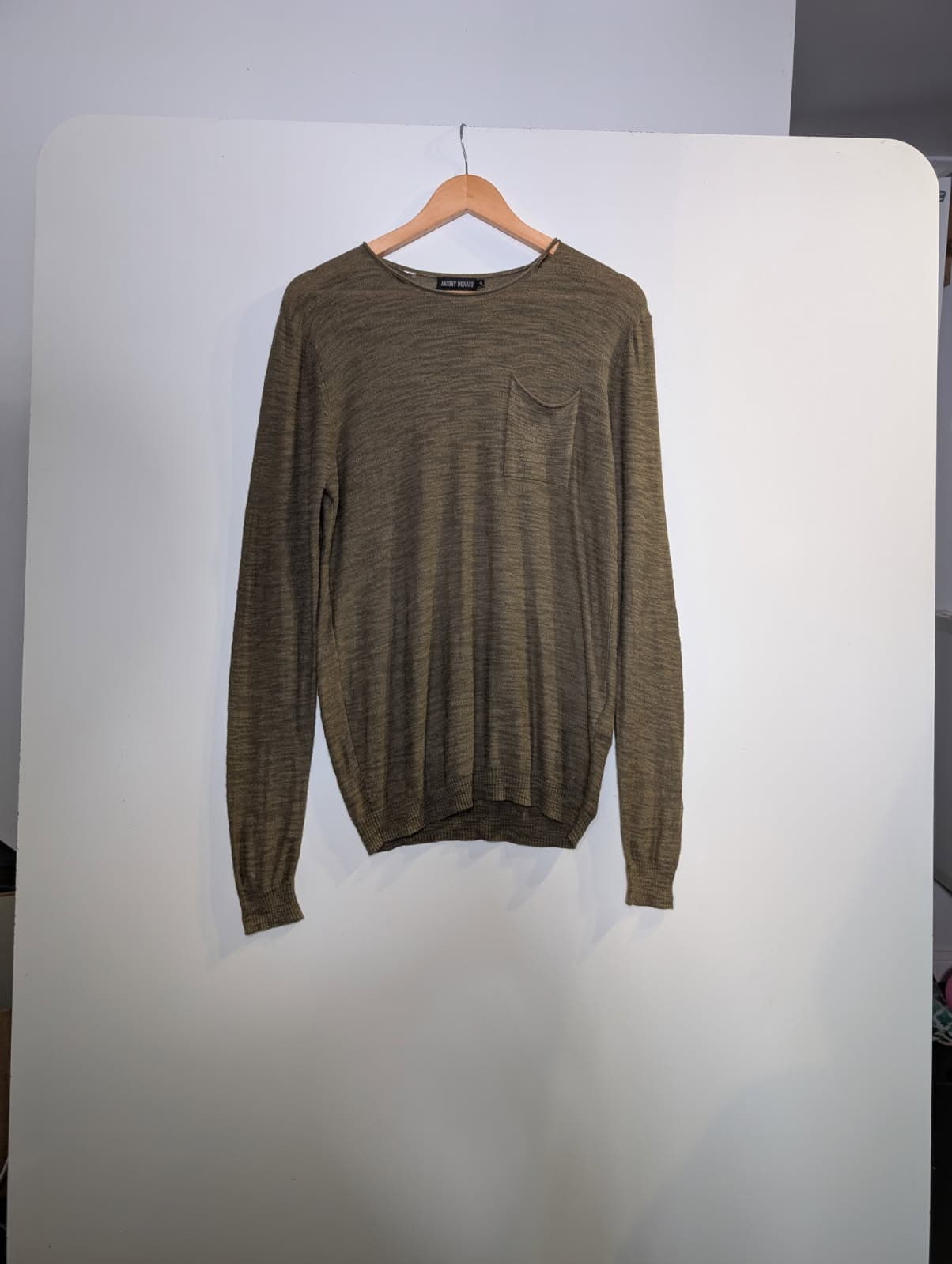 Antony Morato Men's Long Sleeve Crew Neck Pocket Sweater - Olive Green Size S — photo 5 of 9