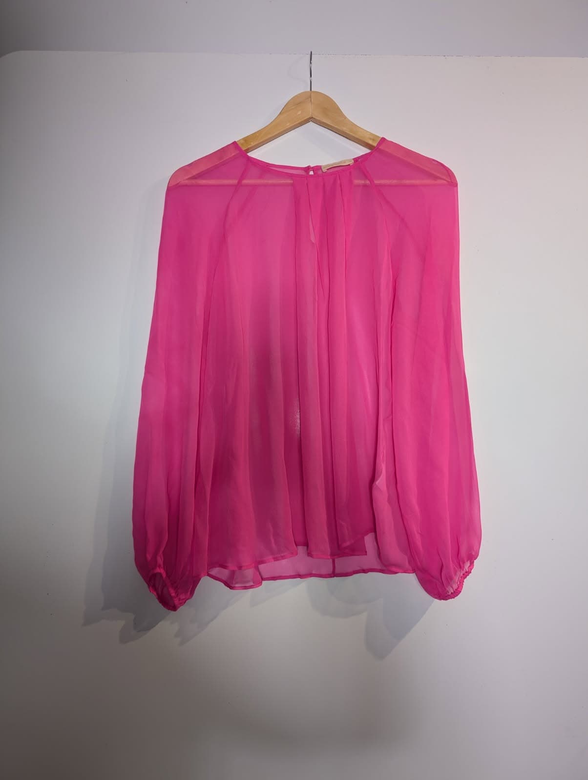 Arlington Milne Hot Pink Sheer Silk Blouse - Size M — photo 6 of 8