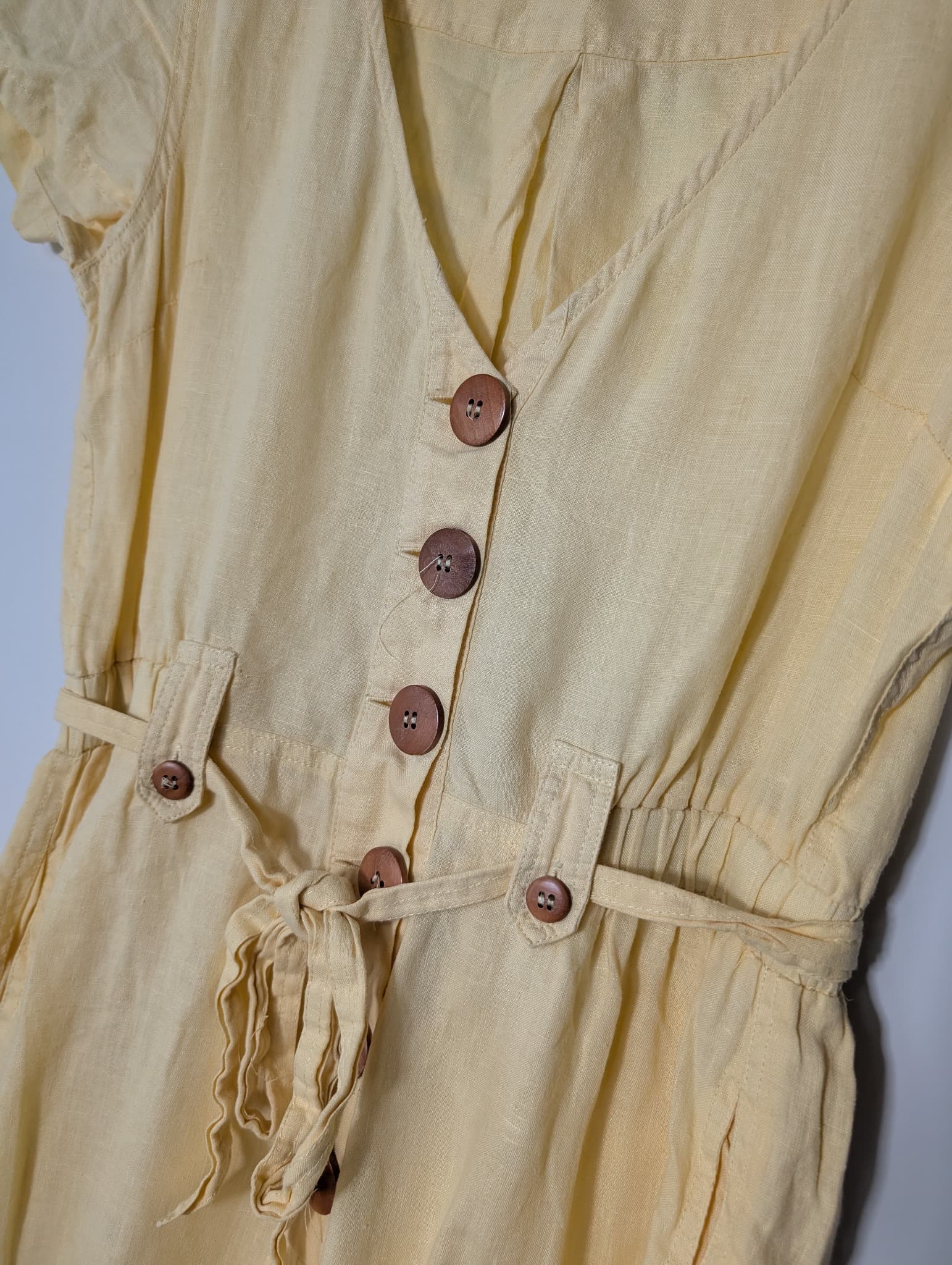 Arnhem Linen Button-Front Jumpsuit Yellow Size 8 — photo 2 of 8