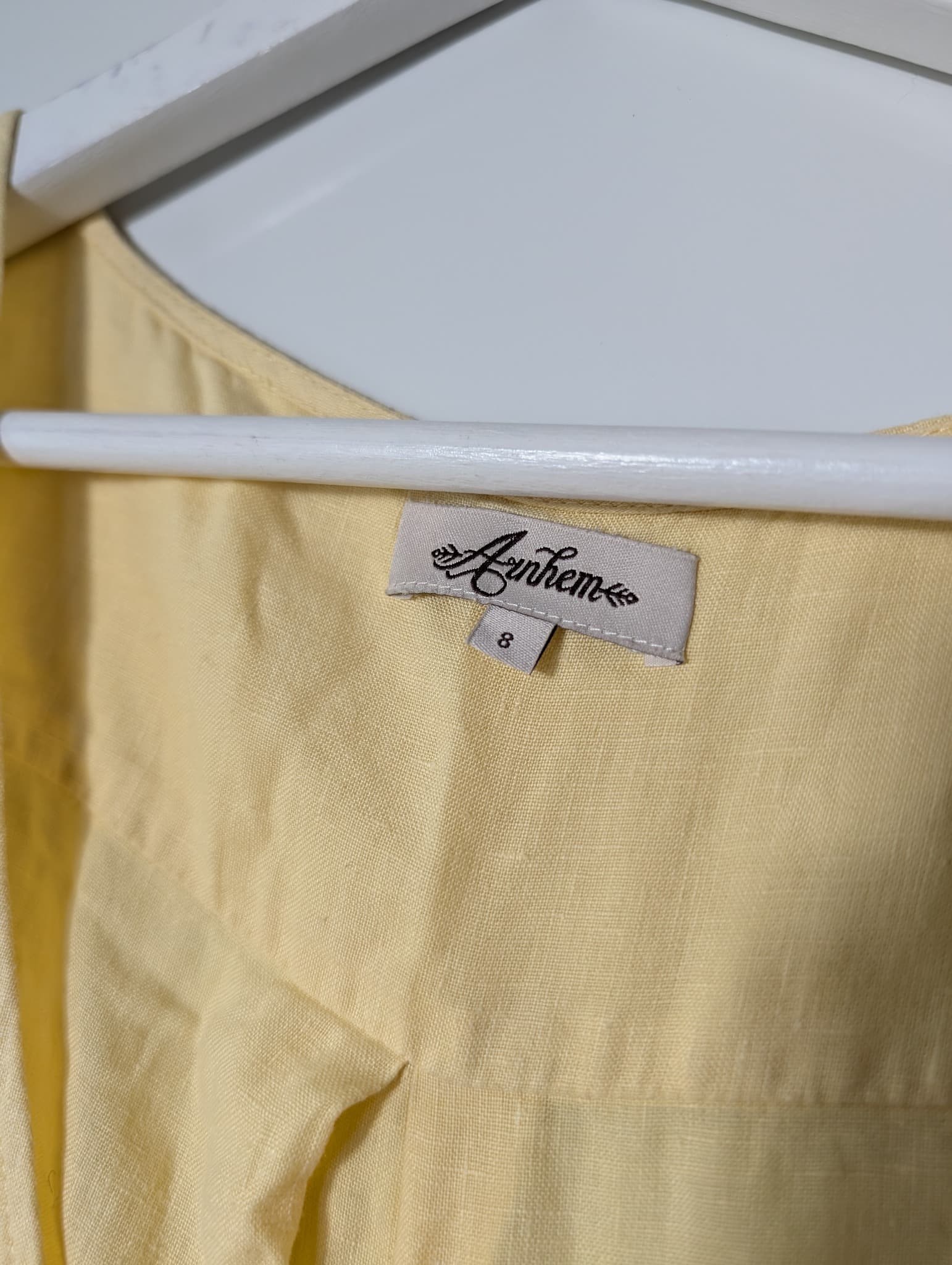 Arnhem Linen Button-Front Jumpsuit Yellow Size 8 — photo 4 of 8