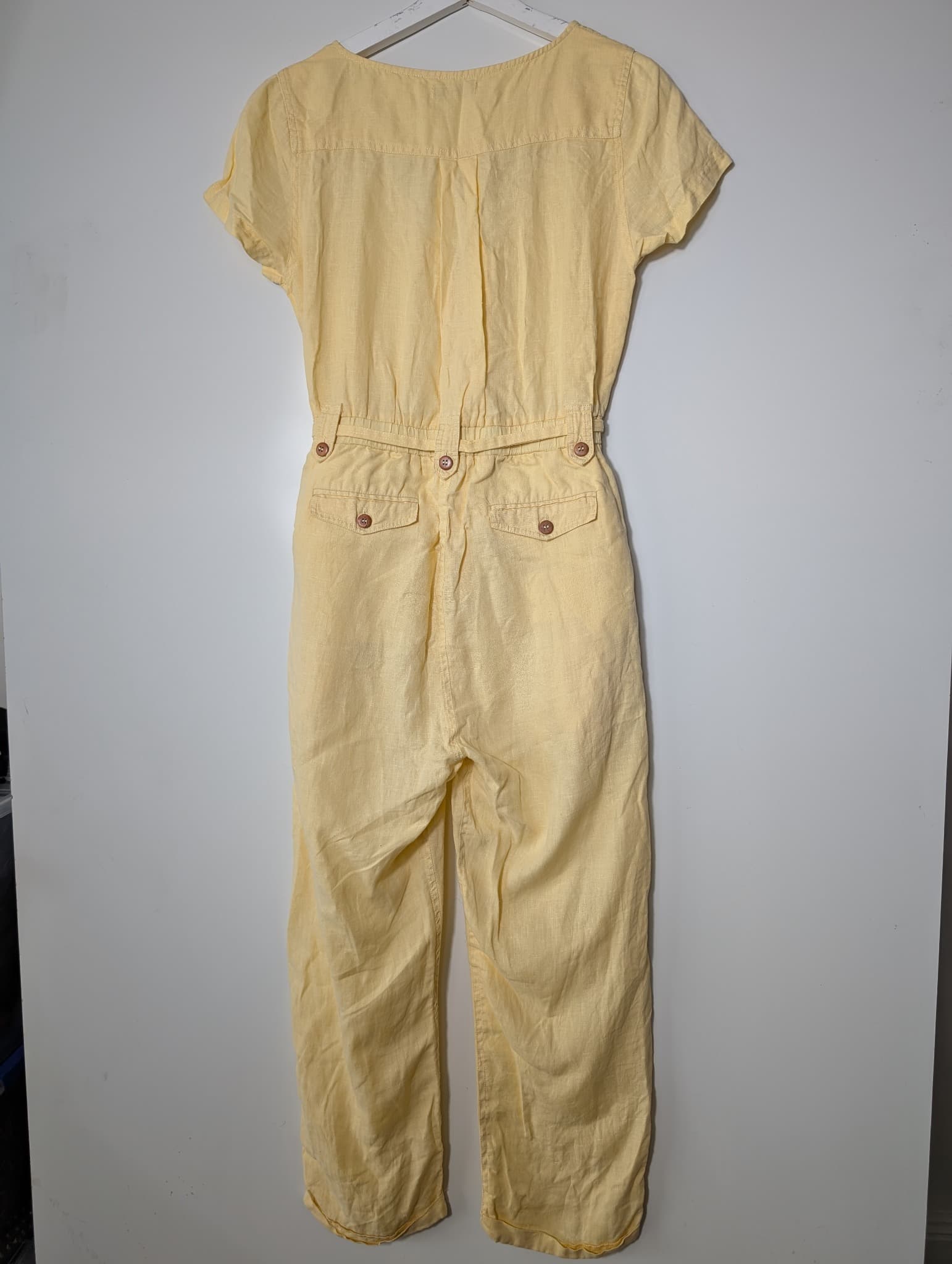 Arnhem Linen Button-Front Jumpsuit Yellow Size 8 — photo 5 of 8