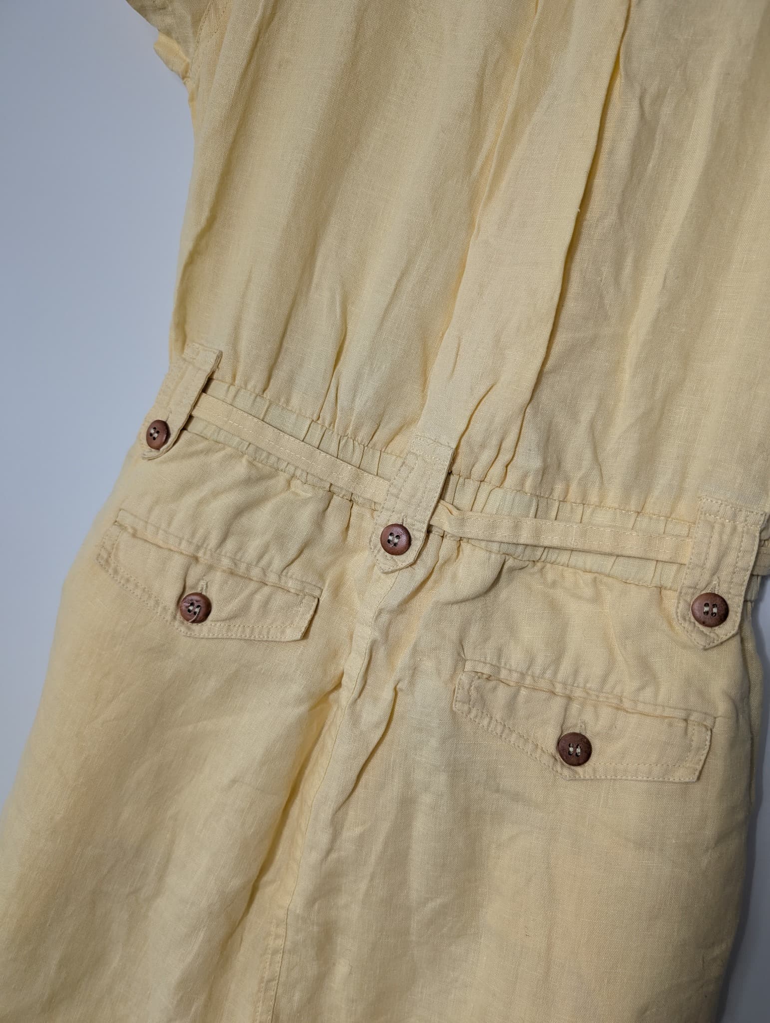 Arnhem Linen Button-Front Jumpsuit Yellow Size 8 — photo 6 of 8