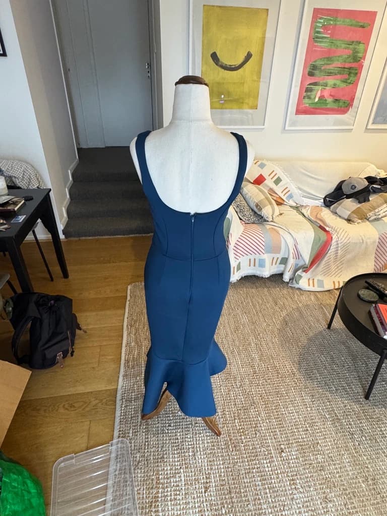 ASOS Blue Sleeveless Mermaid Hem Midi Dress — photo 2 of 12