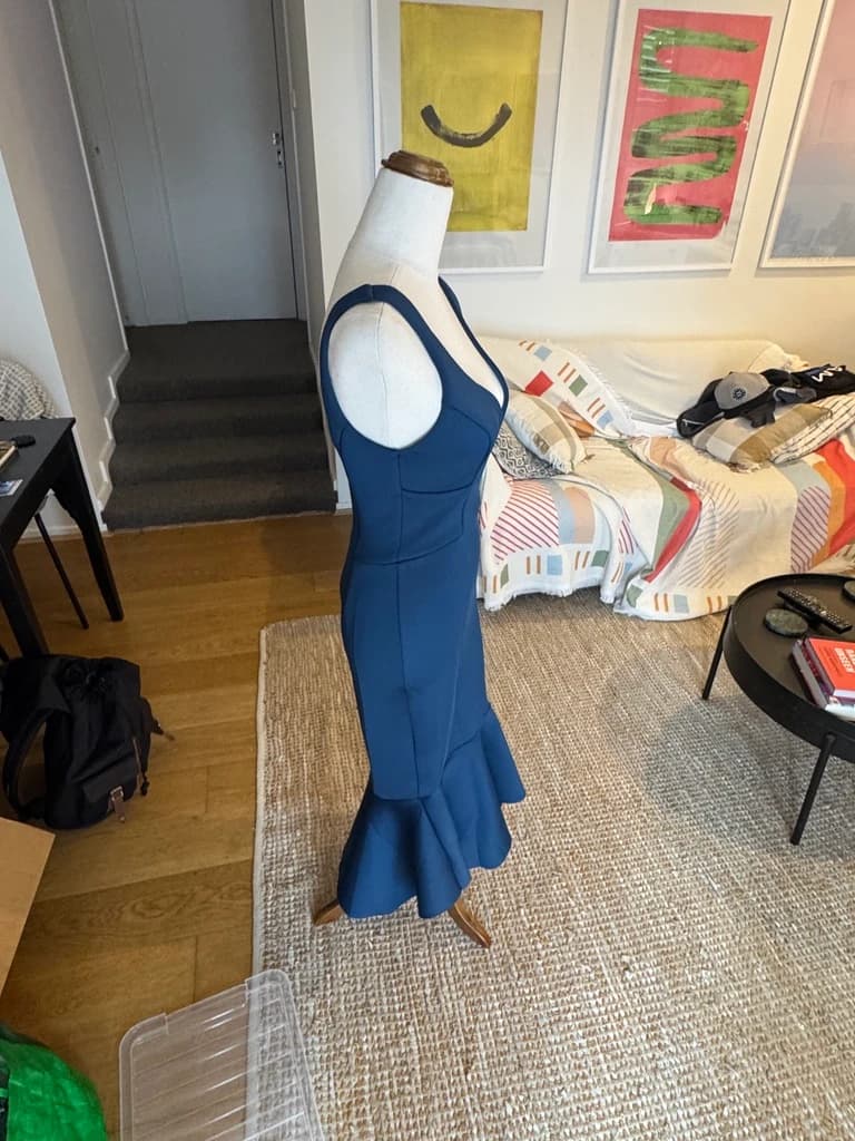 ASOS Blue Sleeveless Mermaid Hem Midi Dress — photo 3 of 12