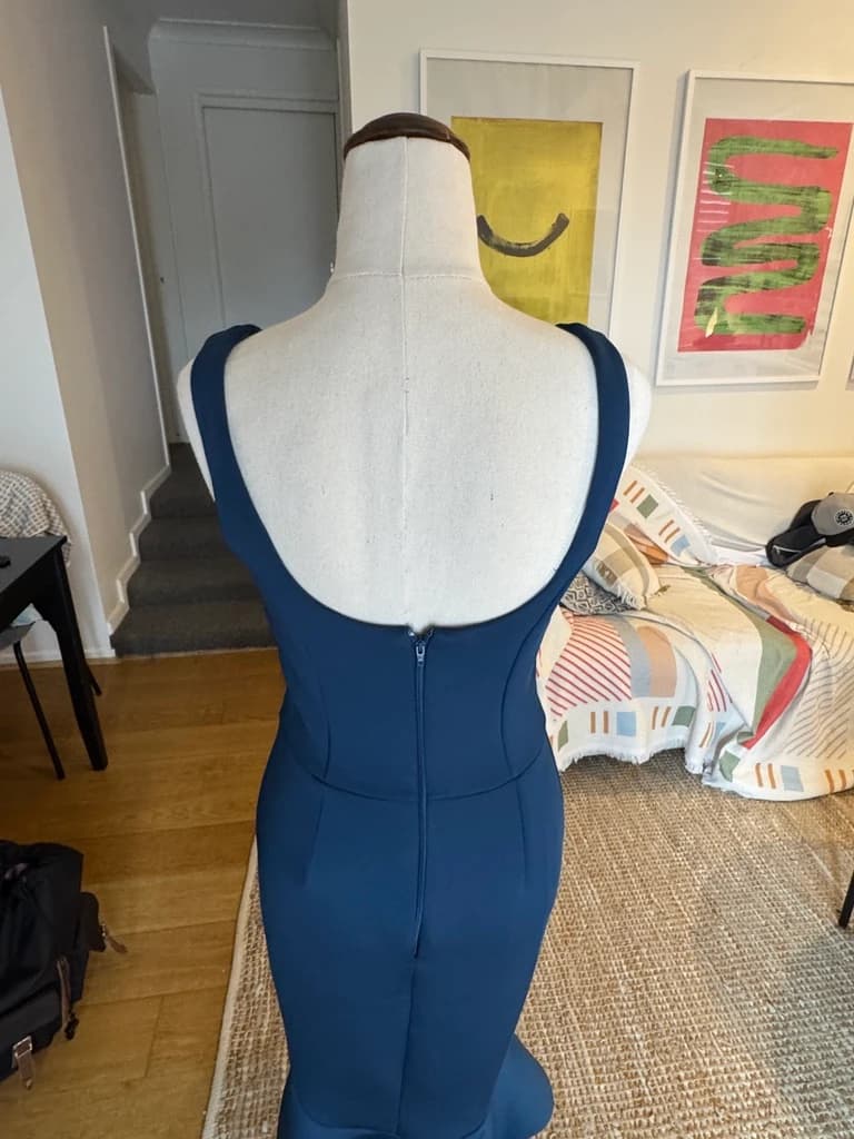 ASOS Blue Sleeveless Mermaid Hem Midi Dress — photo 5 of 12