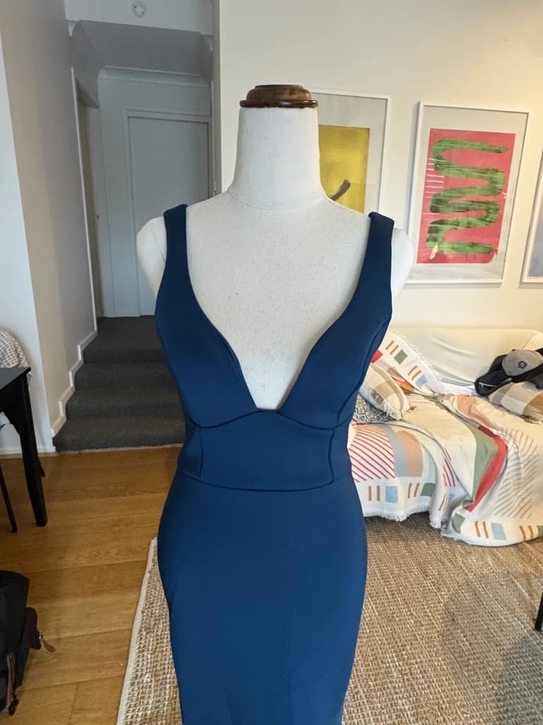 ASOS Blue Sleeveless Mermaid Hem Midi Dress — photo 6 of 12