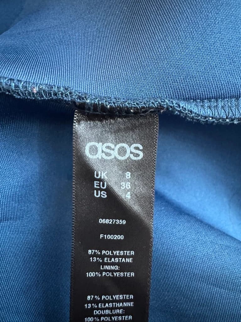 ASOS Blue Sleeveless Mermaid Hem Midi Dress — photo 10 of 12