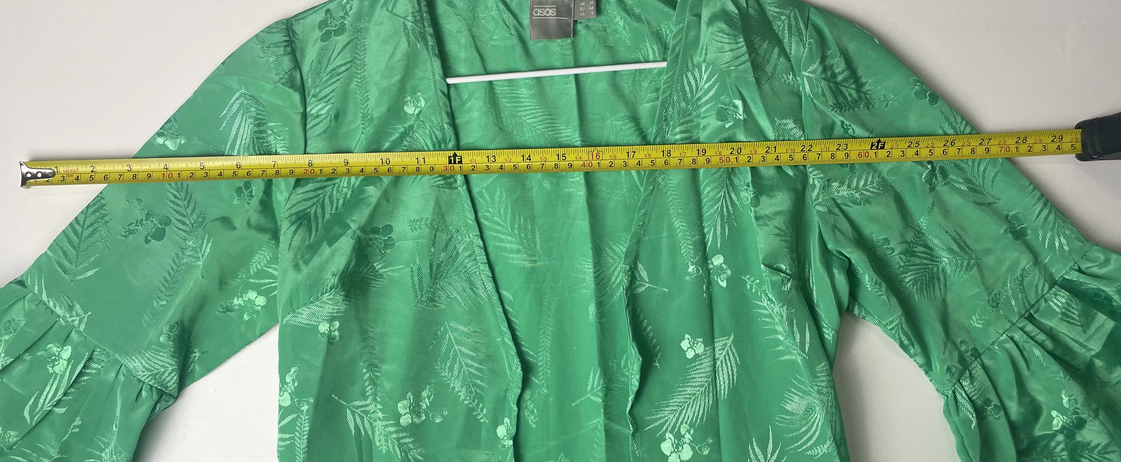ASOS Green Tropical Print Open Front Kimono Cardigan Size US 6 — photo 3 of 7