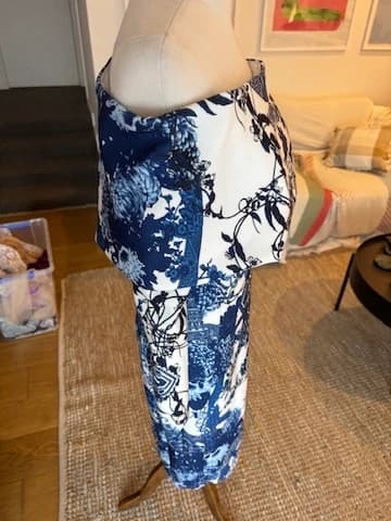 ASOS Off-the-Shoulder Midi Dress Blue White Patterned — photo 2 of 10