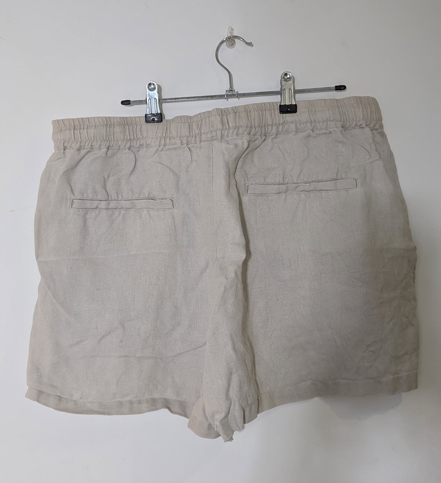 Assembly Label 100% Linen Drawstring Shorts - Beige Women's Size 12 — photo 2 of 6
