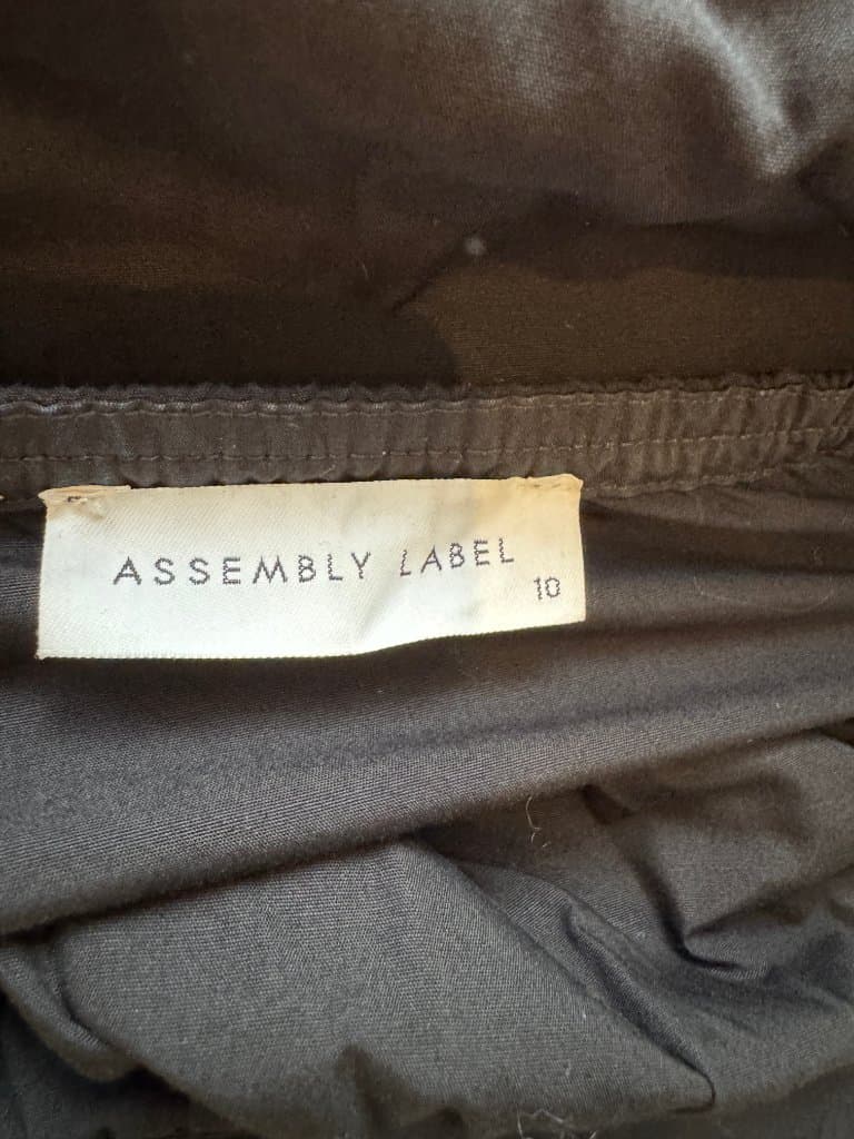 Assembly Label Black Cotton Square Neck Midi Dress - Size 10 — photo 2 of 8