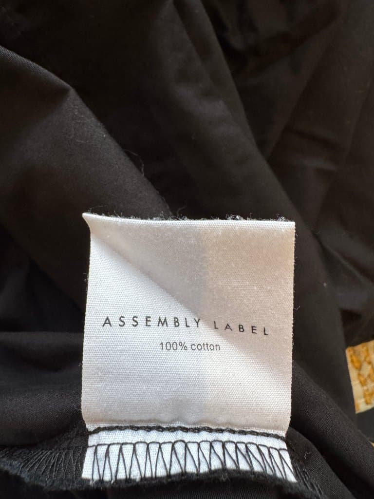 Assembly Label Black Cotton Square Neck Midi Dress - Size 10 — photo 3 of 8