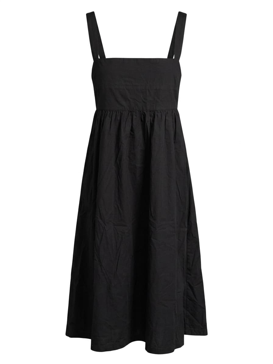Assembly Label Black Cotton Square Neck Midi Dress - Size 10 — photo 1 of 8