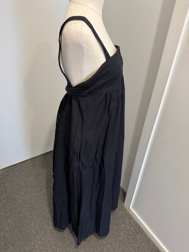 Assembly Label Black Cotton Square Neck Midi Dress - Size 10 — photo 4 of 8
