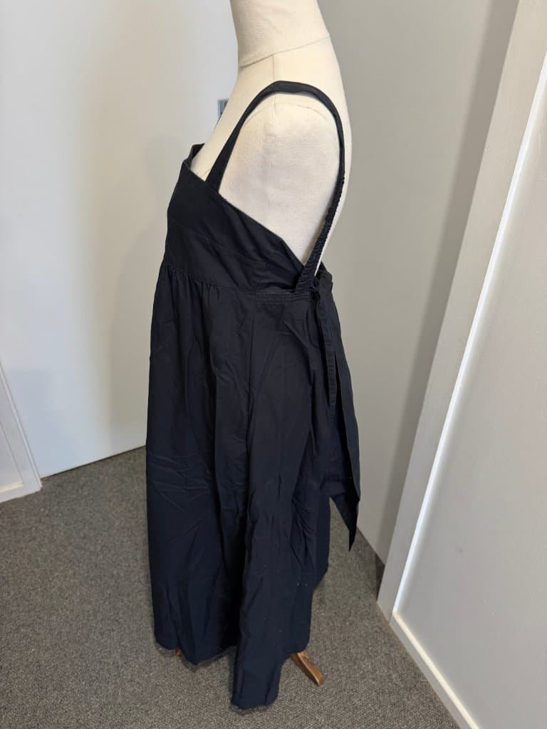 Assembly Label Black Cotton Square Neck Midi Dress - Size 10 — photo 6 of 8