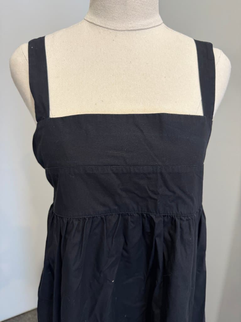 Assembly Label Black Cotton Square Neck Midi Dress - Size 10 — photo 8 of 8