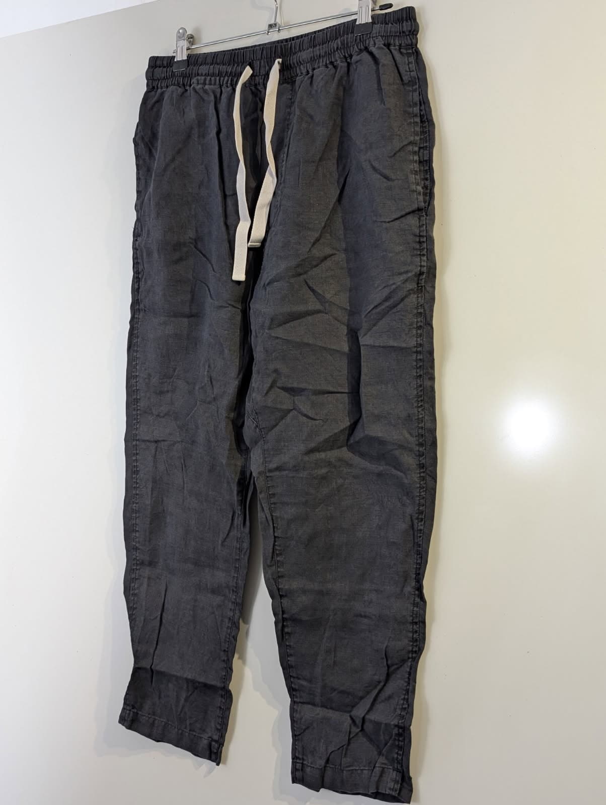 Assembly Label Linen Trousers Grey Elastic Waist Size 8 — photo 8 of 8