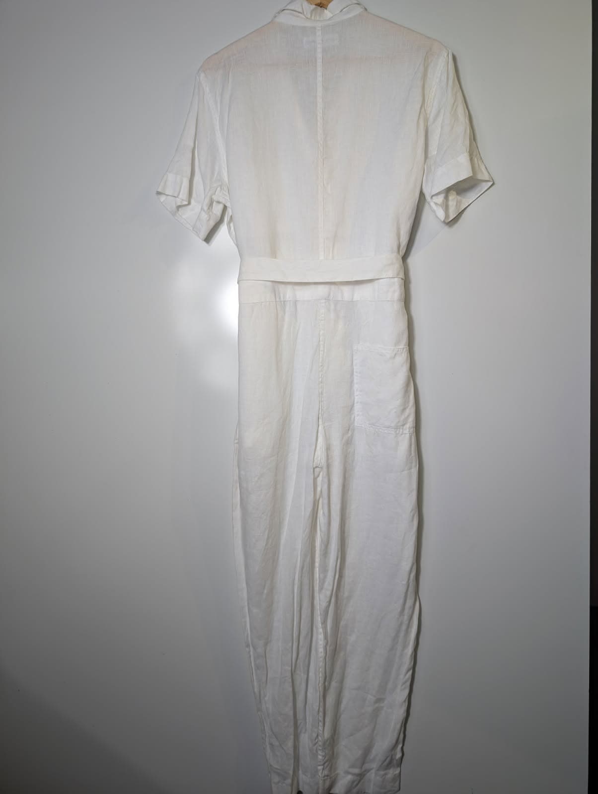 Assembly Label Linen Utility Jumpsuit - White Size 8 — photo 4 of 8