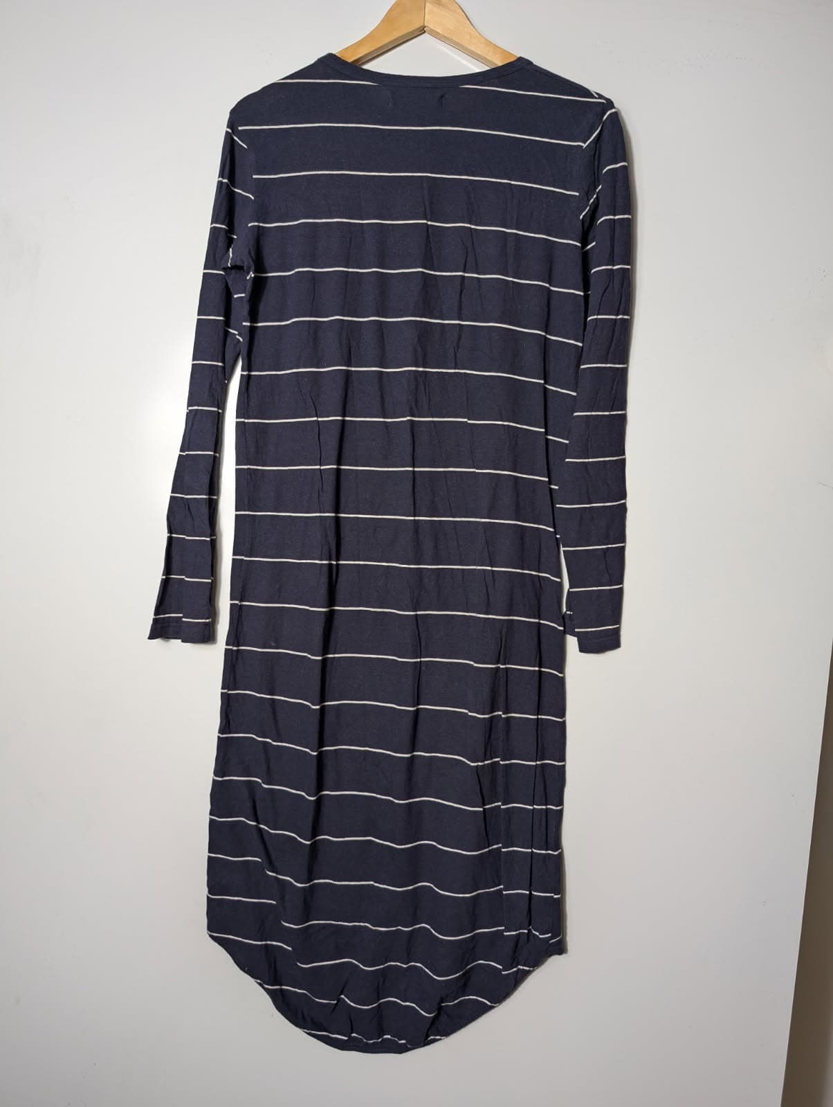 Assembly Label Long Sleeve Striped T-Shirt Dress Navy White Size 6 — photo 5 of 7