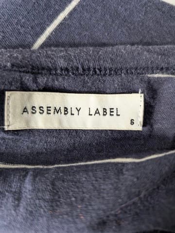 Assembly Label Long Sleeve Striped T-Shirt Dress Navy White Size 6 — photo 7 of 7