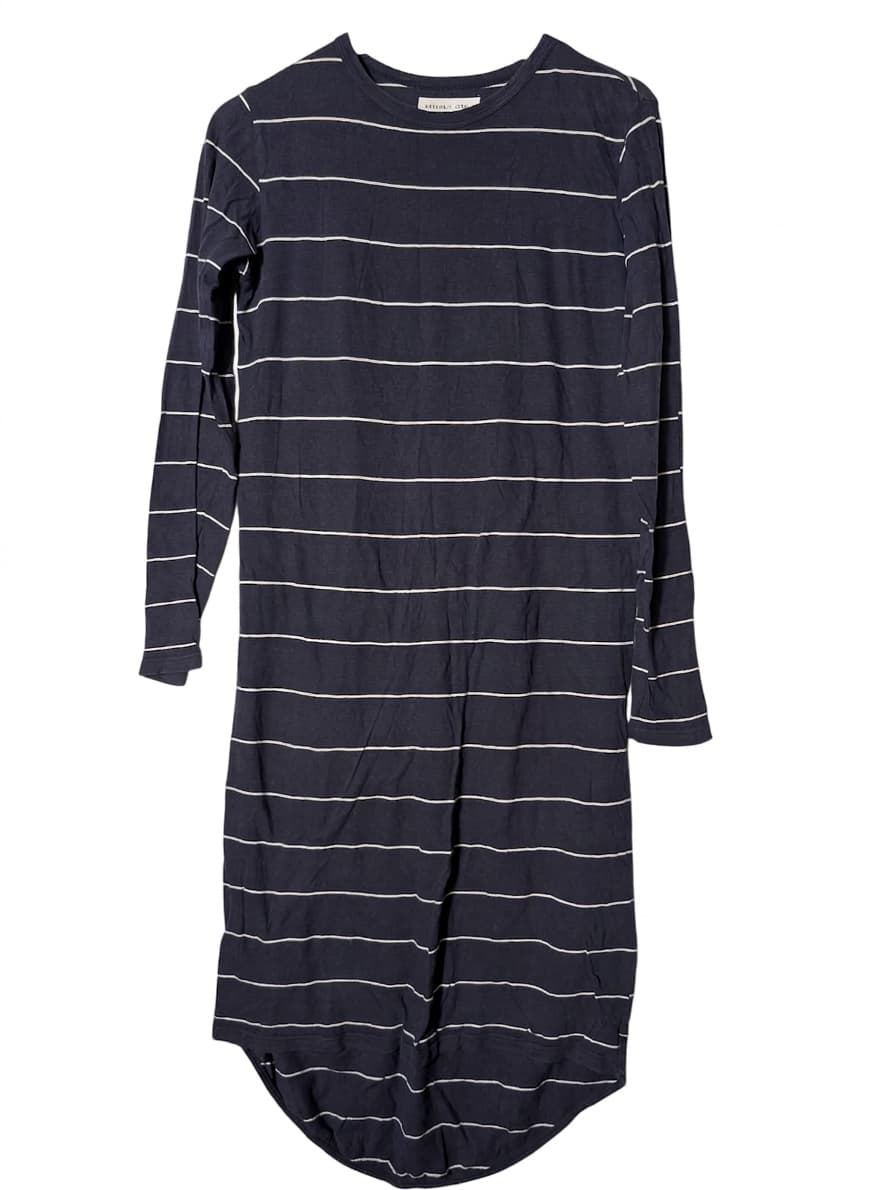 Assembly Label Long Sleeve Striped T-Shirt Dress Navy White Size 6 — photo 1 of 7