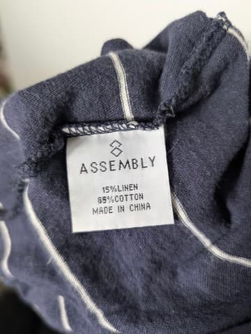 Assembly Label Long Sleeve Striped T-Shirt Dress Navy White Size 6 — photo 4 of 7