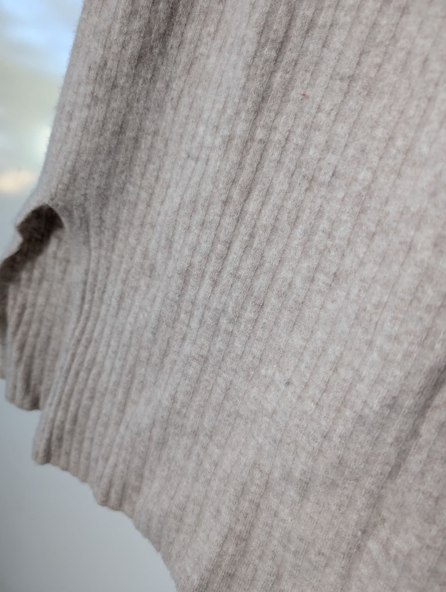 Assembly Label Ribbed Knit Midi Skirt Beige Wool Cashmere Size 14 — photo 2 of 8