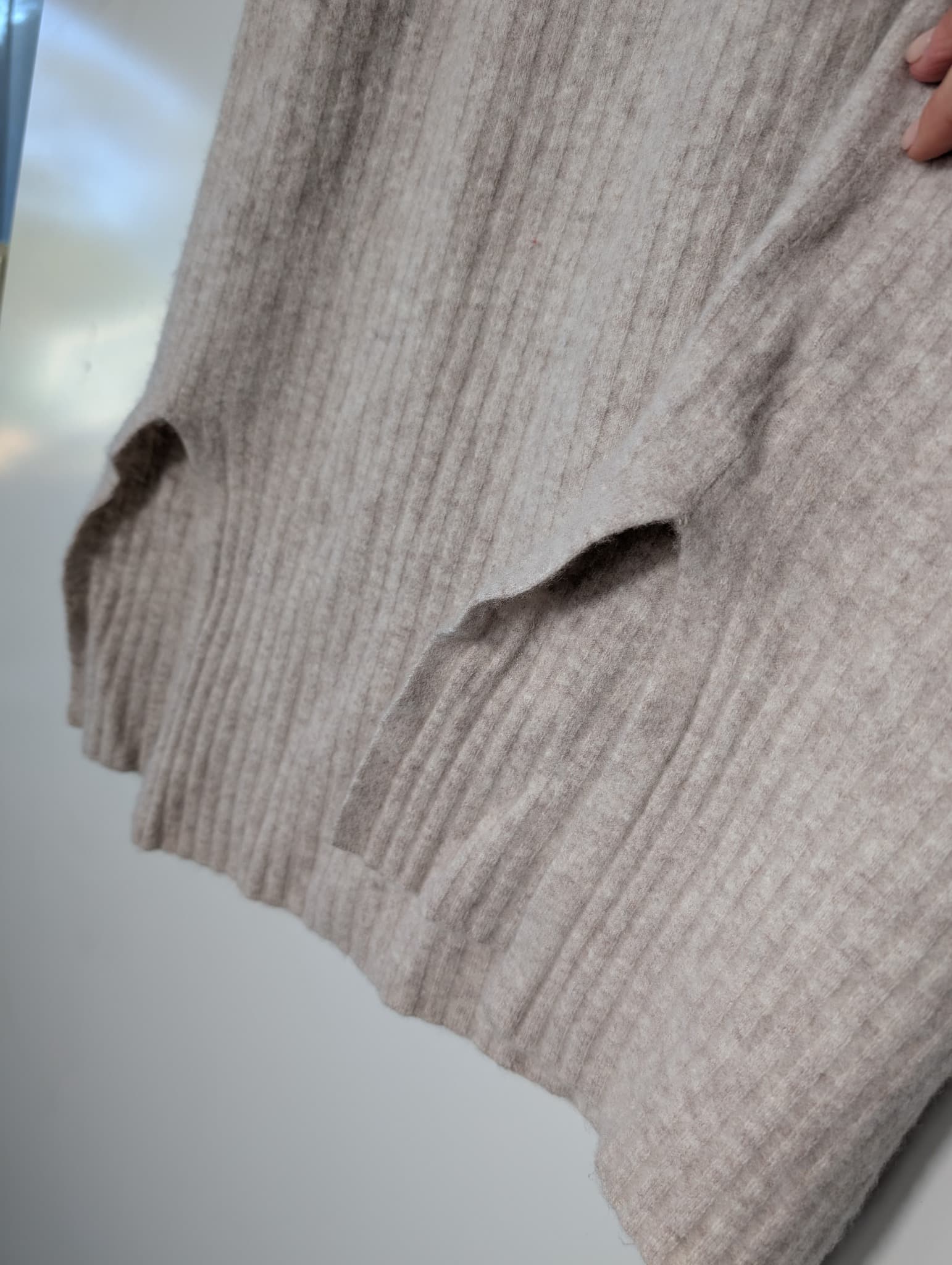 Assembly Label Ribbed Knit Midi Skirt Beige Wool Cashmere Size 14 — photo 4 of 8