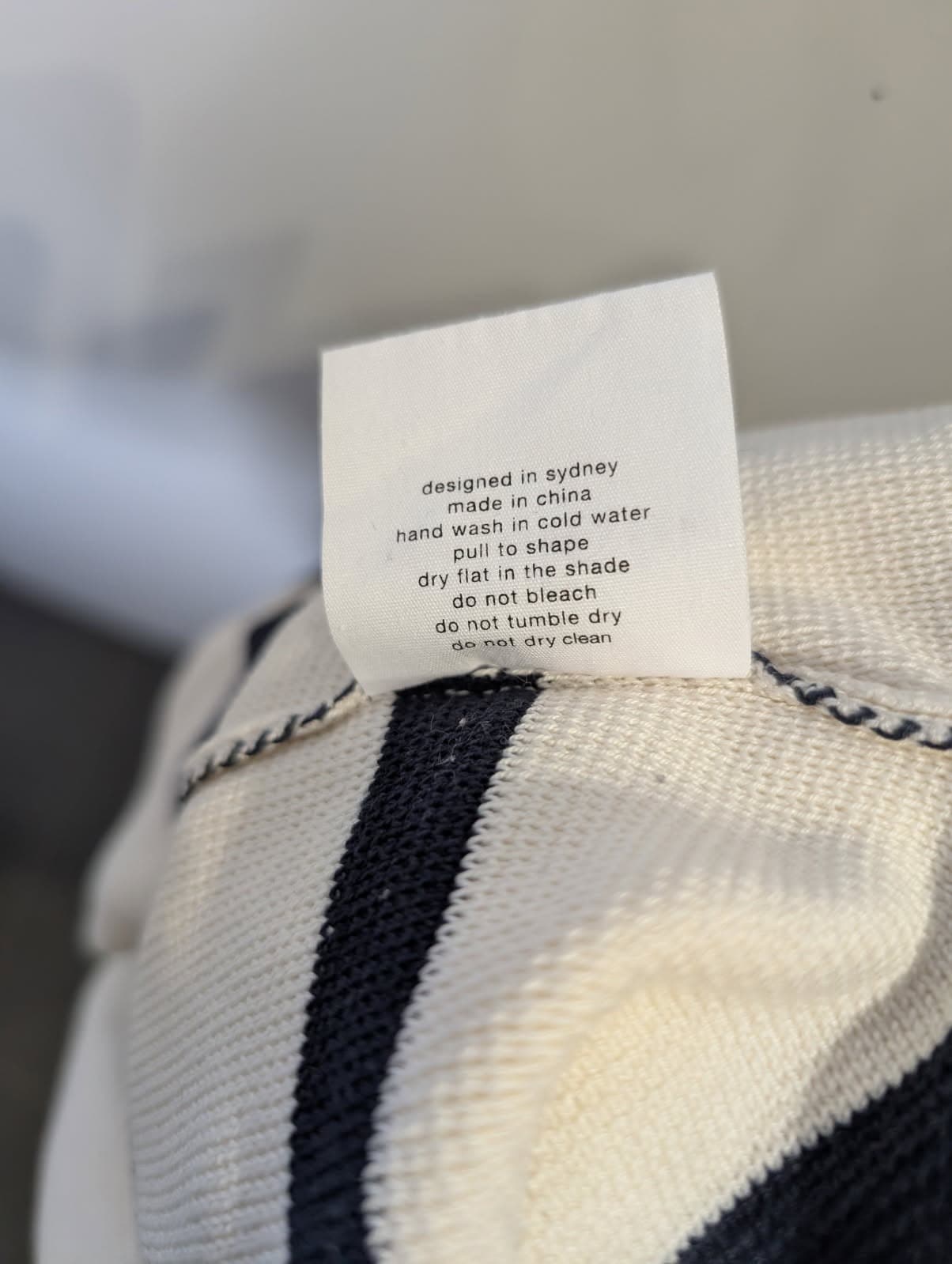 Assembly Label Stripe Knit Polo Cream and Navy Women's Size 14 — photo 4 of 7
