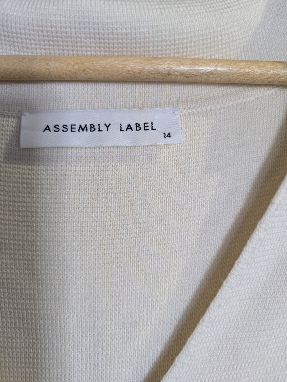 Assembly Label Stripe Knit Polo Cream and Navy Women's Size 14 — photo 5 of 7