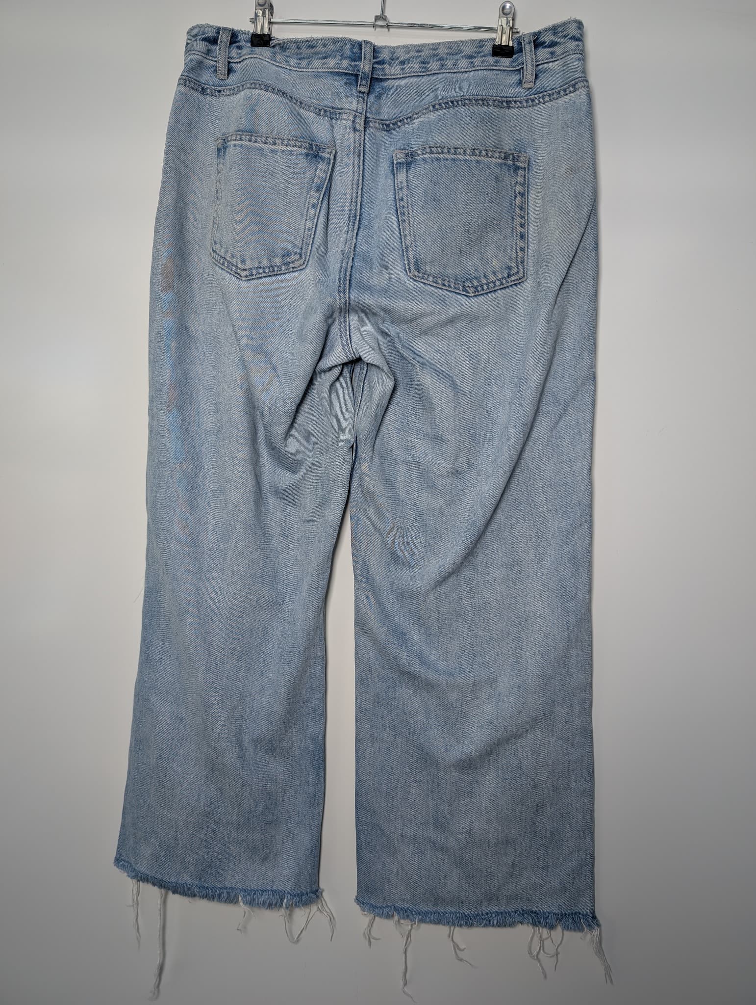 Assembly Label Wide Leg Jeans Light Wash Raw Hem Size 14 — photo 5 of 8