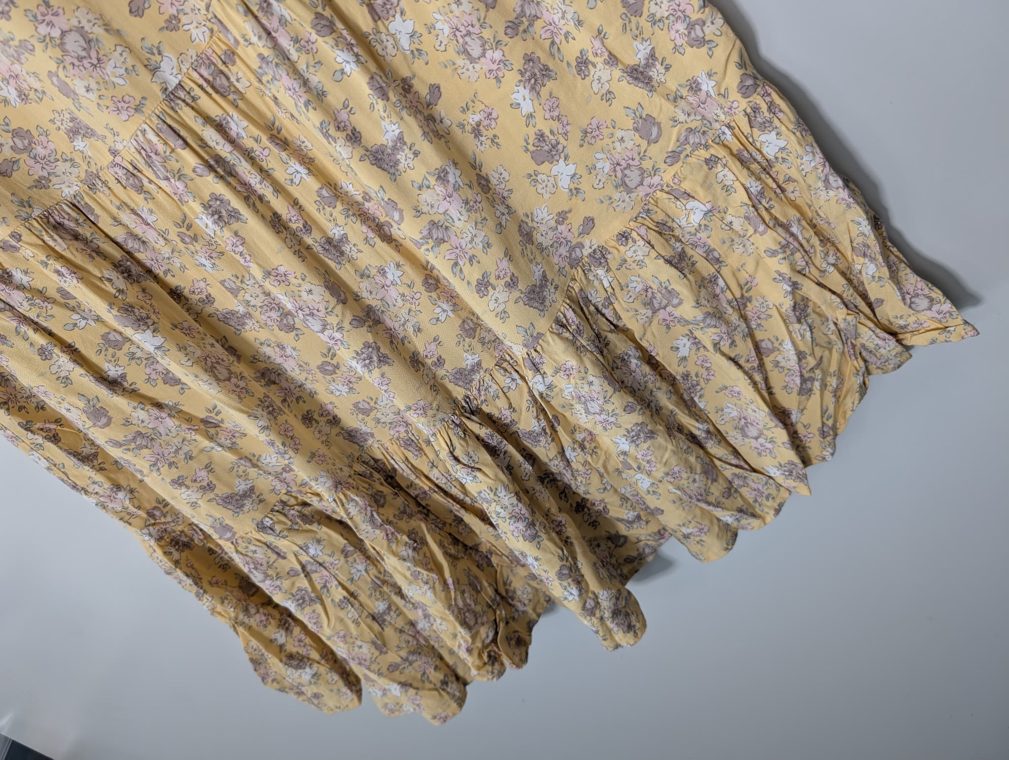 Auguste Floral Tiered Maxi Skirt Yellow AU 4 — photo 2 of 7