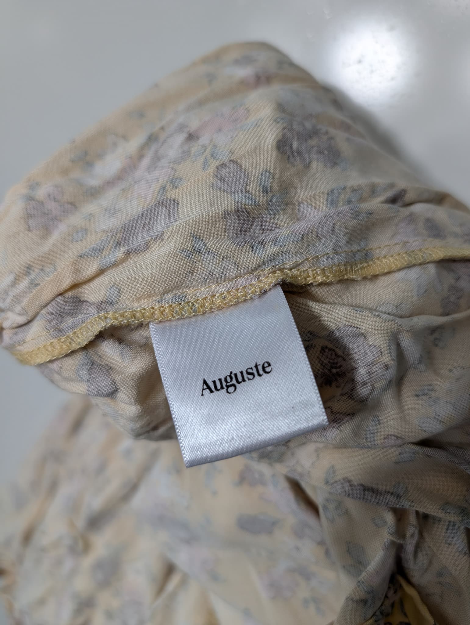 Auguste Floral Tiered Maxi Skirt Yellow AU 4 — photo 6 of 7