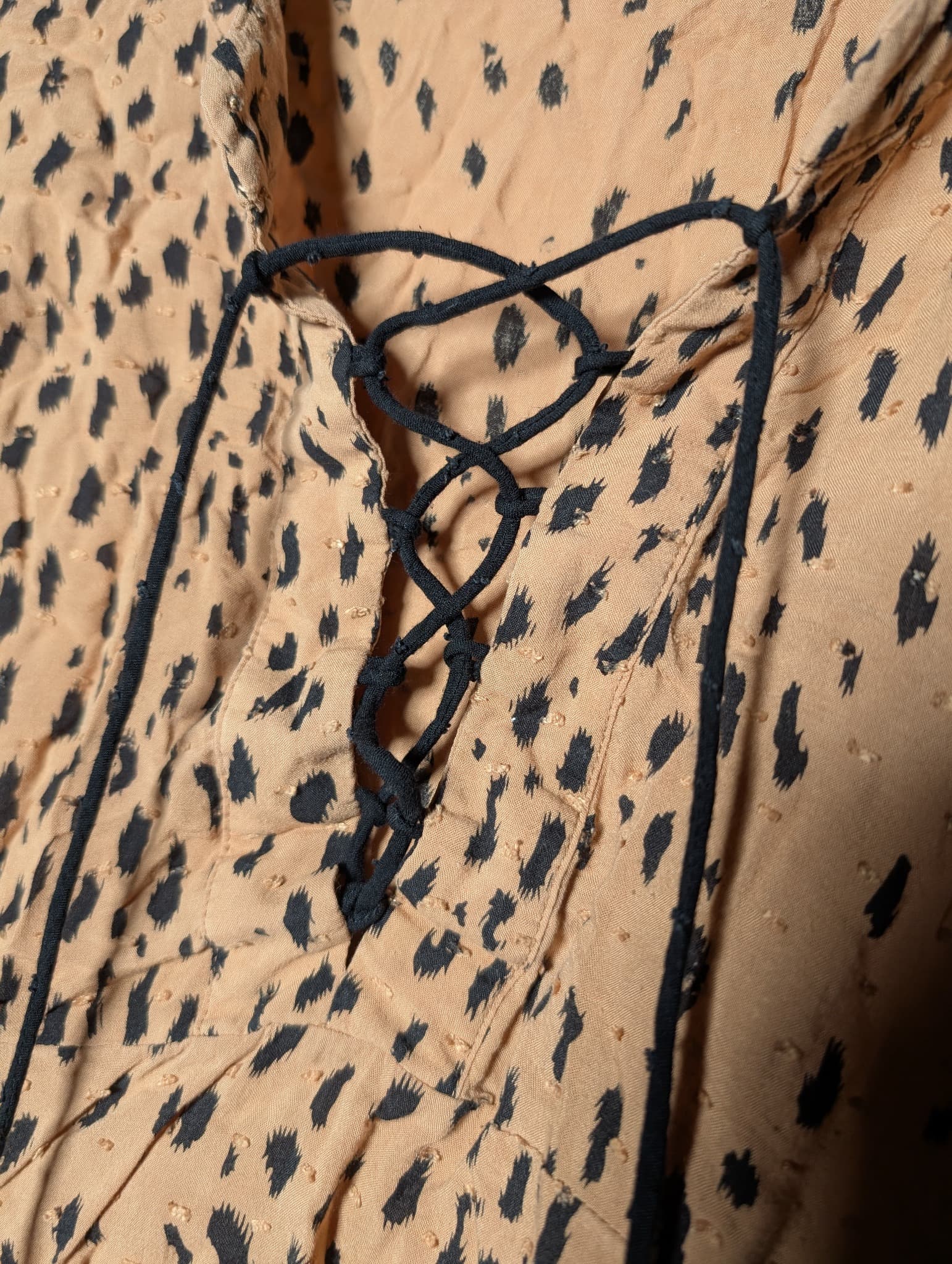 Auguste The Label Animal Print Lace-Up Blouse Size 14 — photo 2 of 8