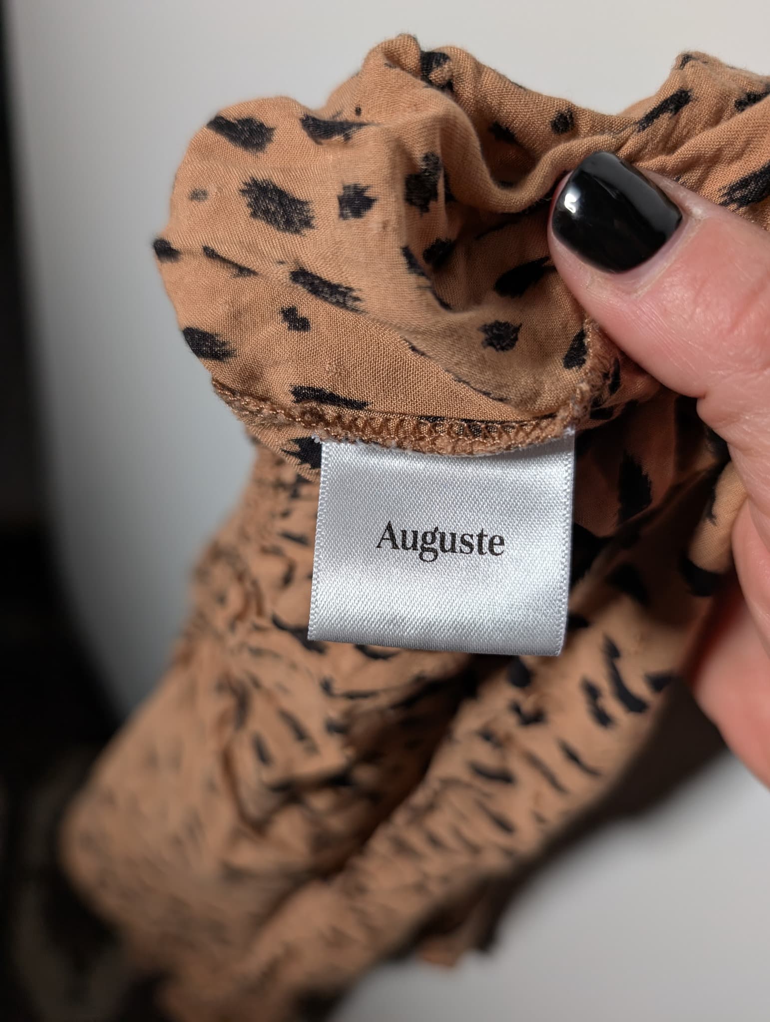 Auguste The Label Animal Print Lace-Up Blouse Size 14 — photo 7 of 8