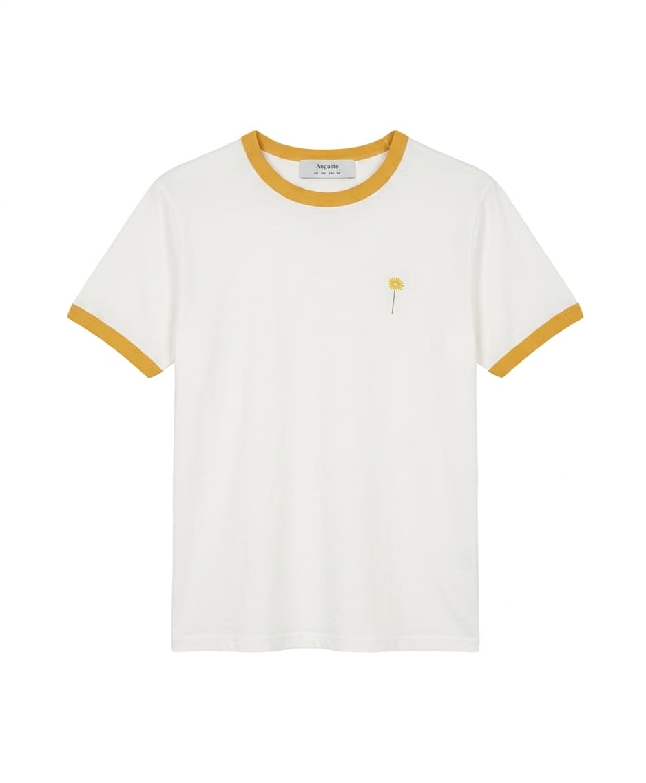 Auguste White Ringer T-Shirt with Mustard Yellow Trim — photo 1 of 6