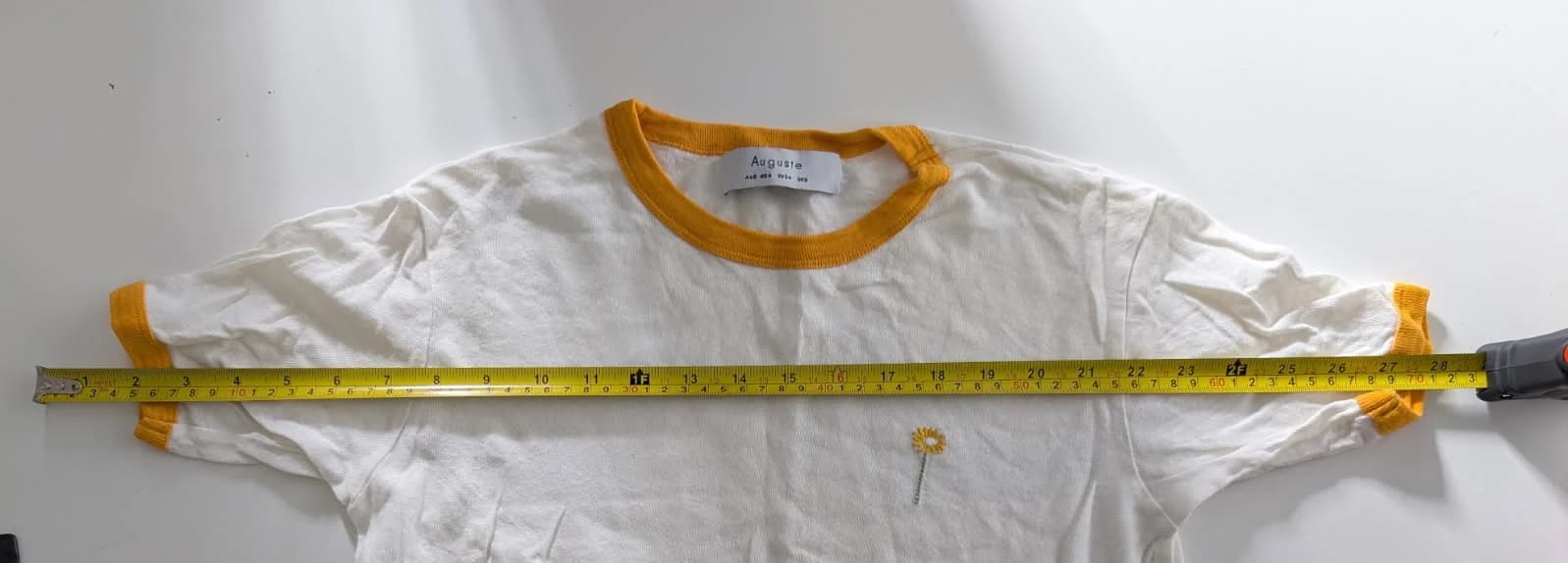 Auguste White Ringer T-Shirt with Mustard Yellow Trim — photo 6 of 6