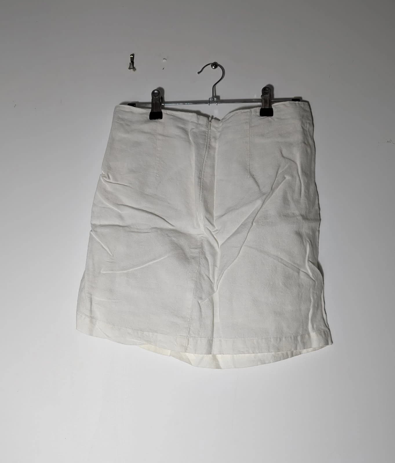 Aulieude White Linen Wrap Mini Skirt Size 10 — photo 2 of 7