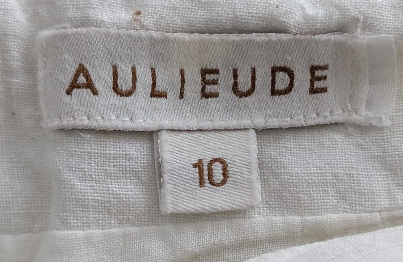 Aulieude White Linen Wrap Mini Skirt Size 10 — photo 7 of 7