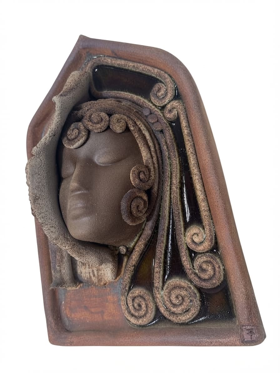 Australia Wall Plaque Woman's Face Sculpture Mid-Century Modern — photo 1 of 8