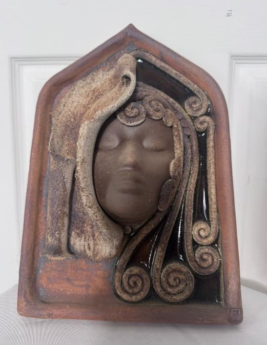 Australia Wall Plaque Woman's Face Sculpture Mid-Century Modern — photo 3 of 8