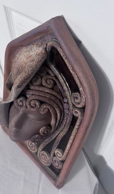 Australia Wall Plaque Woman's Face Sculpture Mid-Century Modern — photo 4 of 8