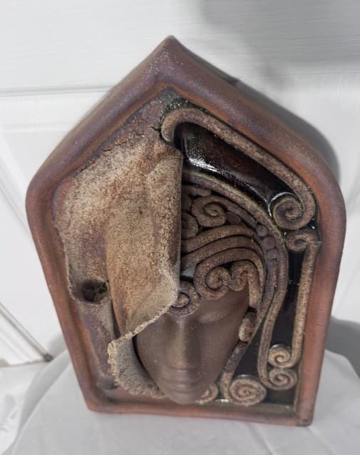 Australia Wall Plaque Woman's Face Sculpture Mid-Century Modern — photo 6 of 8