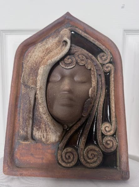 Australia Wall Plaque Woman's Face Sculpture Mid-Century Modern — photo 7 of 8