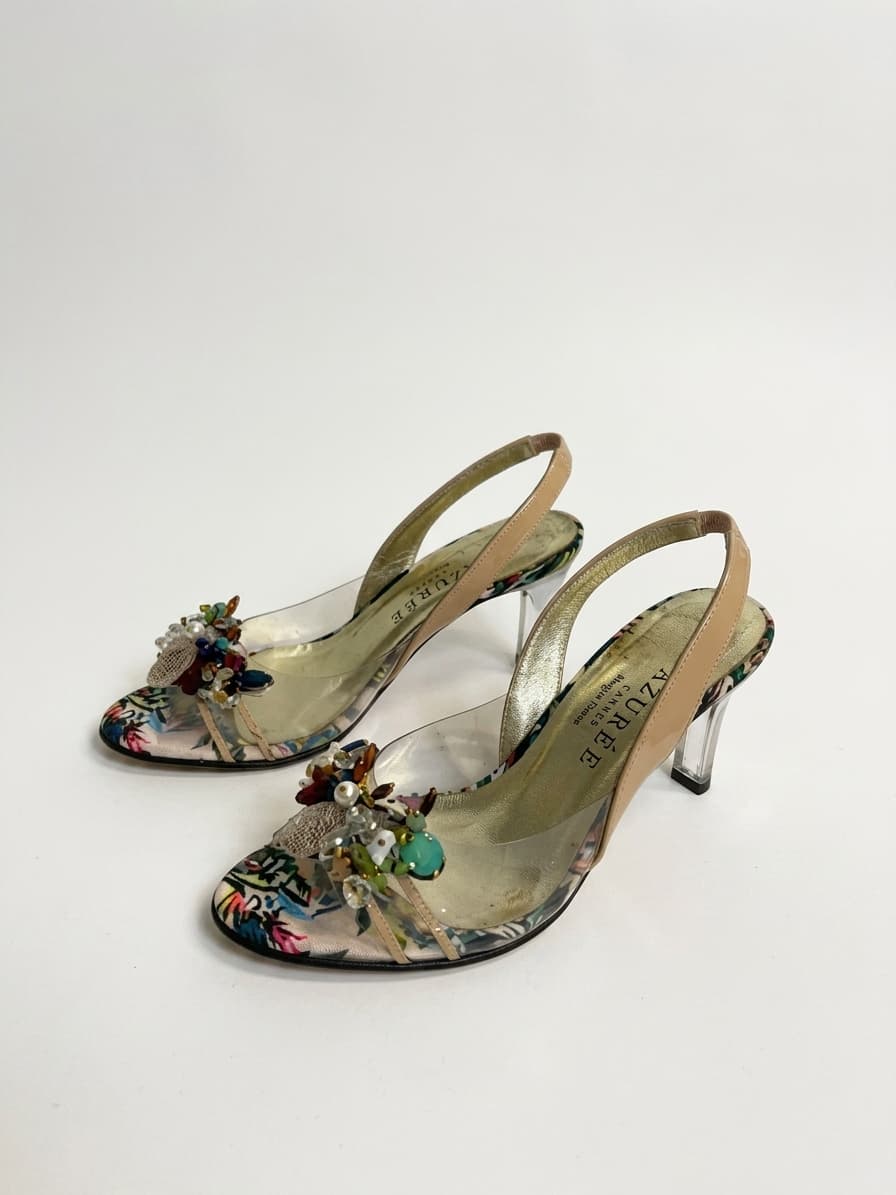 Azurée Cannes Floral Vinyl Slingback Heels EU 36 — photo 1 of 4