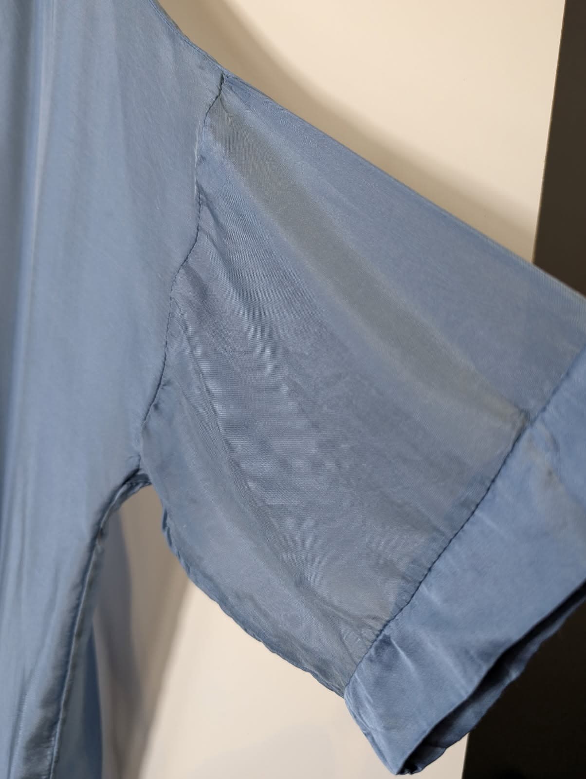 B.yu Silk Blend Oversized Blouse Blue Size M — photo 2 of 8