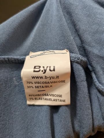 B.yu Silk Blend Oversized Blouse Blue Size M — photo 4 of 8