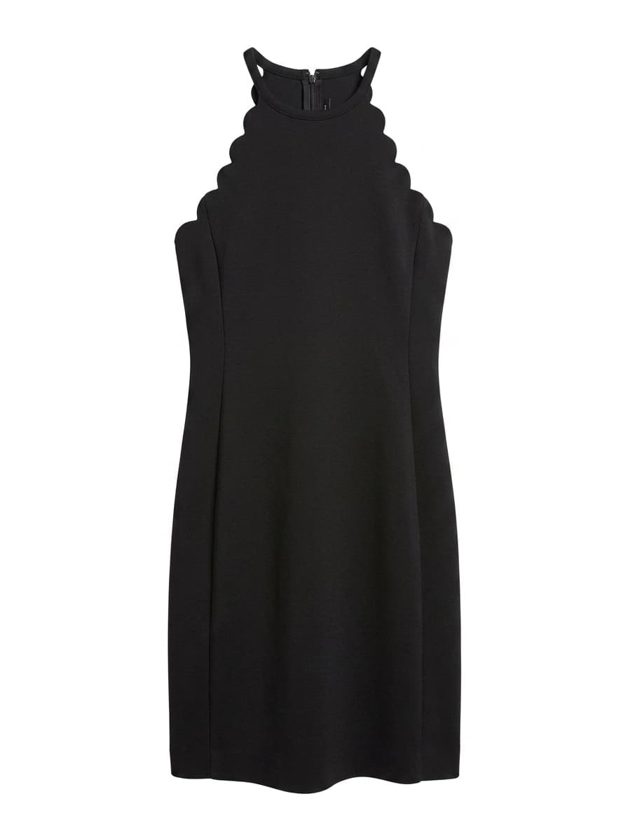 Banana Republic Black Scalloped Mini Dress - Sleeveless — photo 1 of 6